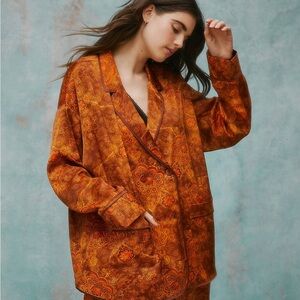 Laura Ashley x Urban Outfitters Paisley Pajama Jacket Top XS/S